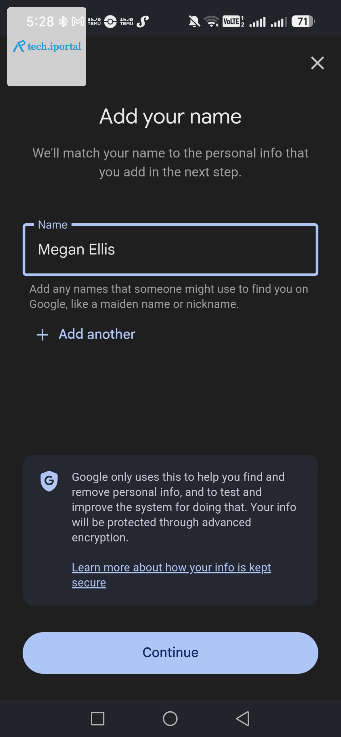 adding your name to results about you
