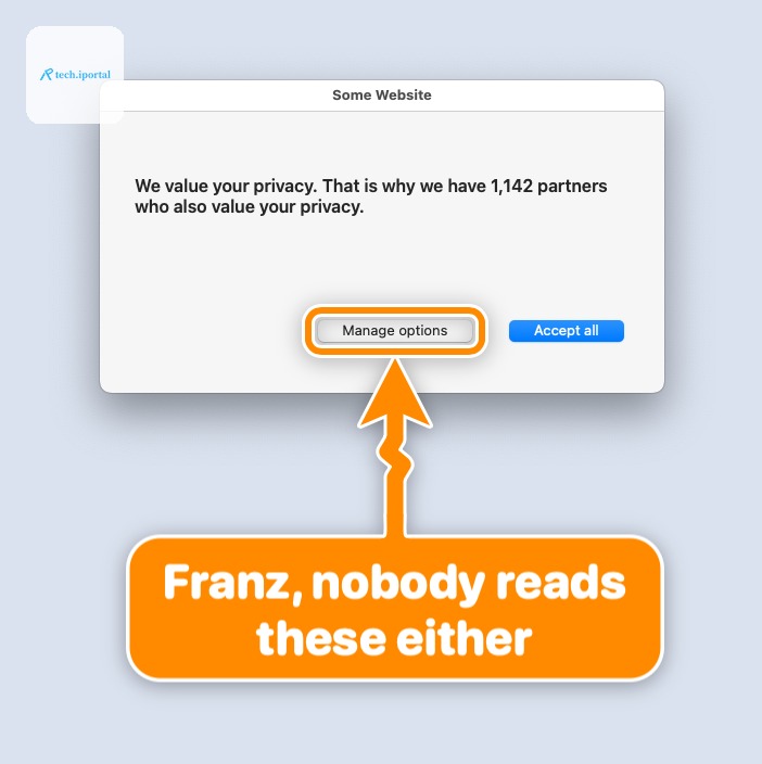 Cookie banner: Franz, nobody reads these either