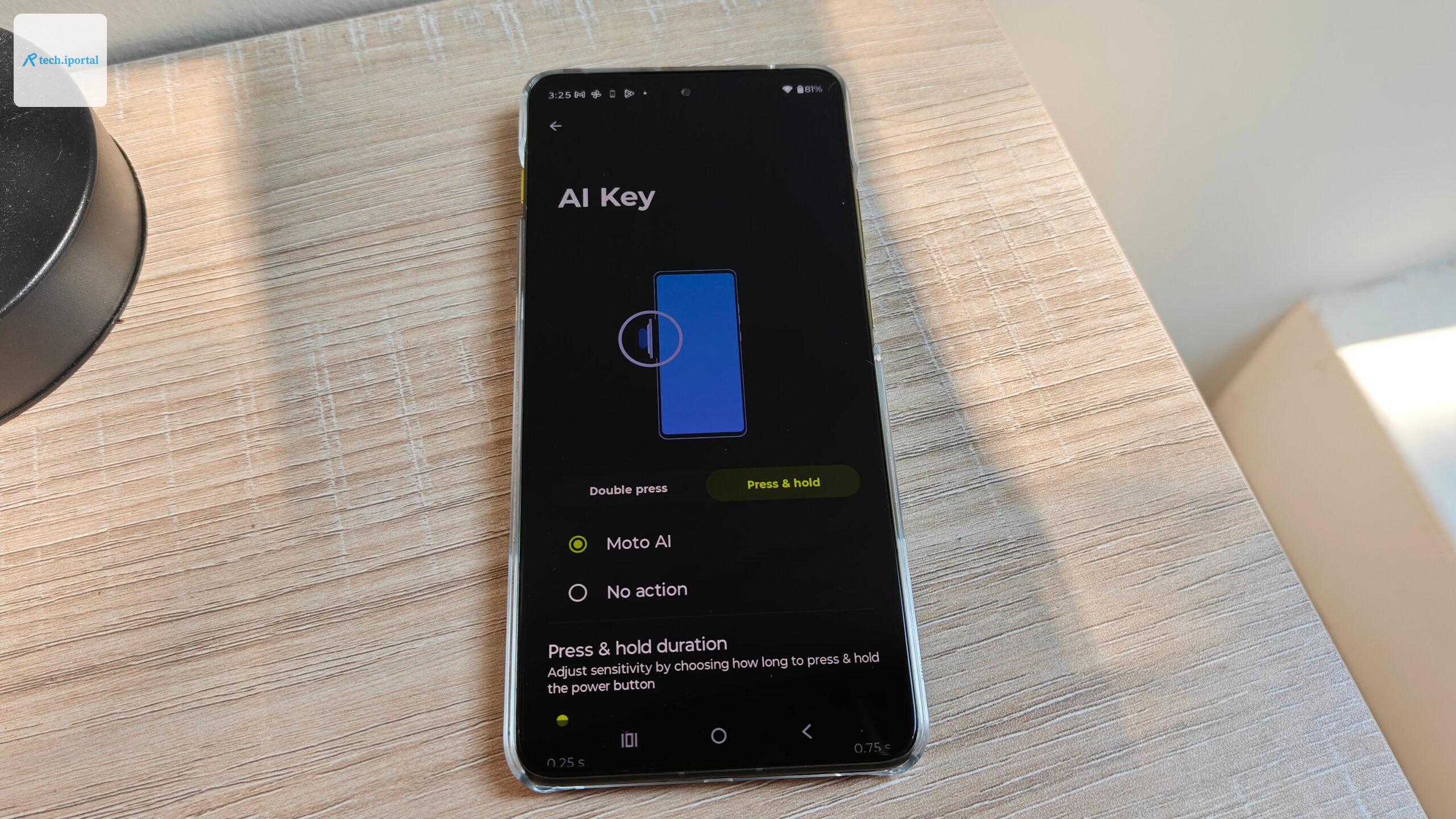 motorola edge 70 ai button options