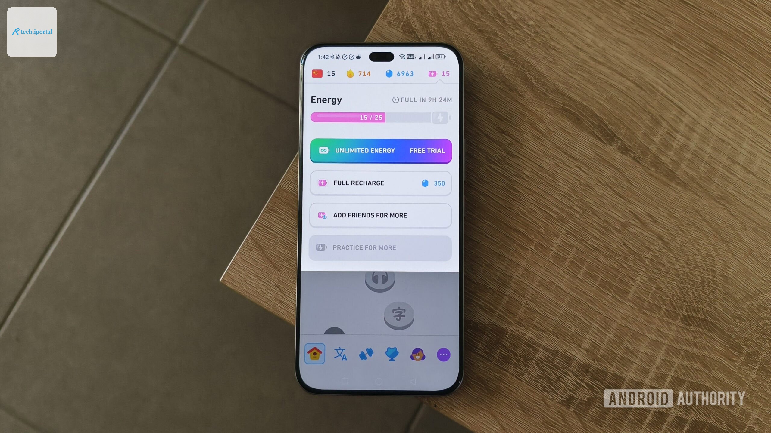 energy recharge options in the duolingo app