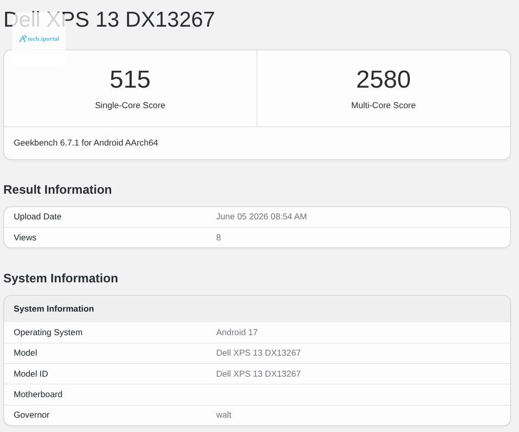 Geekbench GooglebookDell