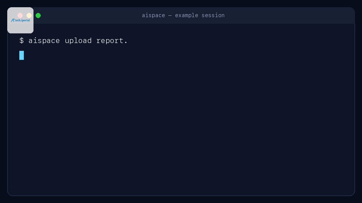 Example terminal session uploading a report and receiving an expiring aispace link