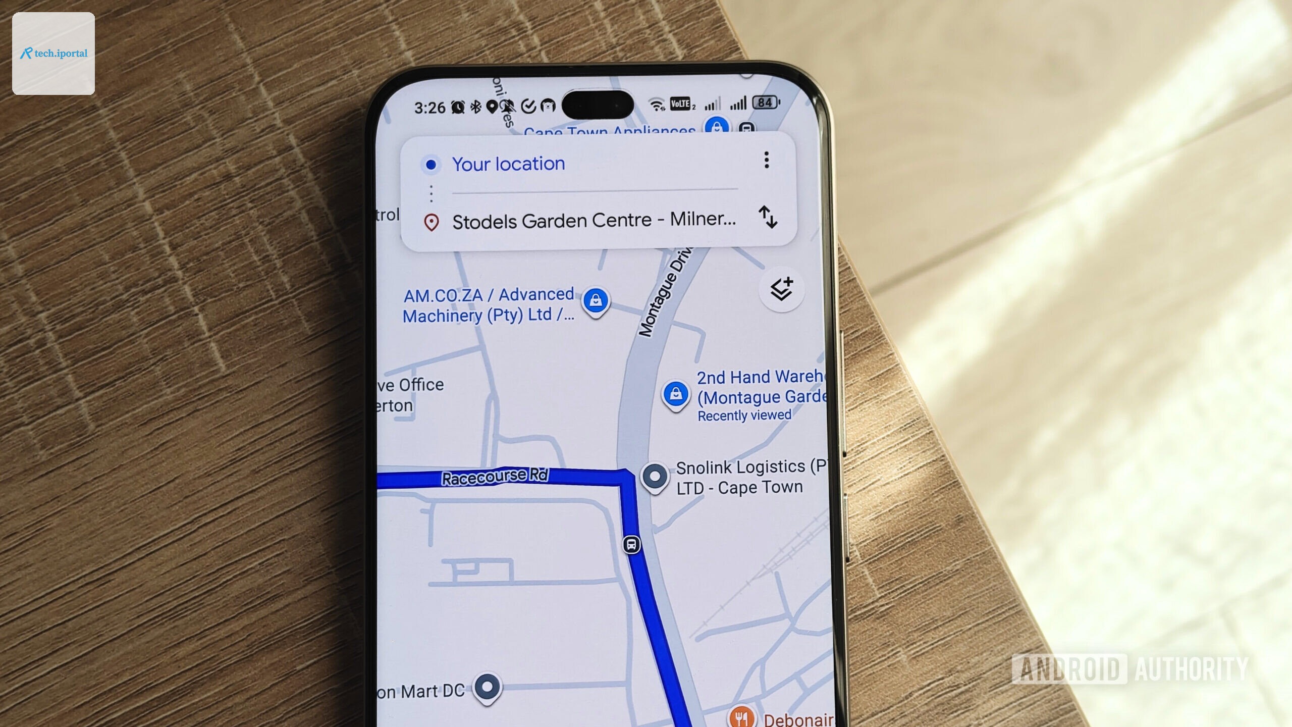 a route with a turn in google maps