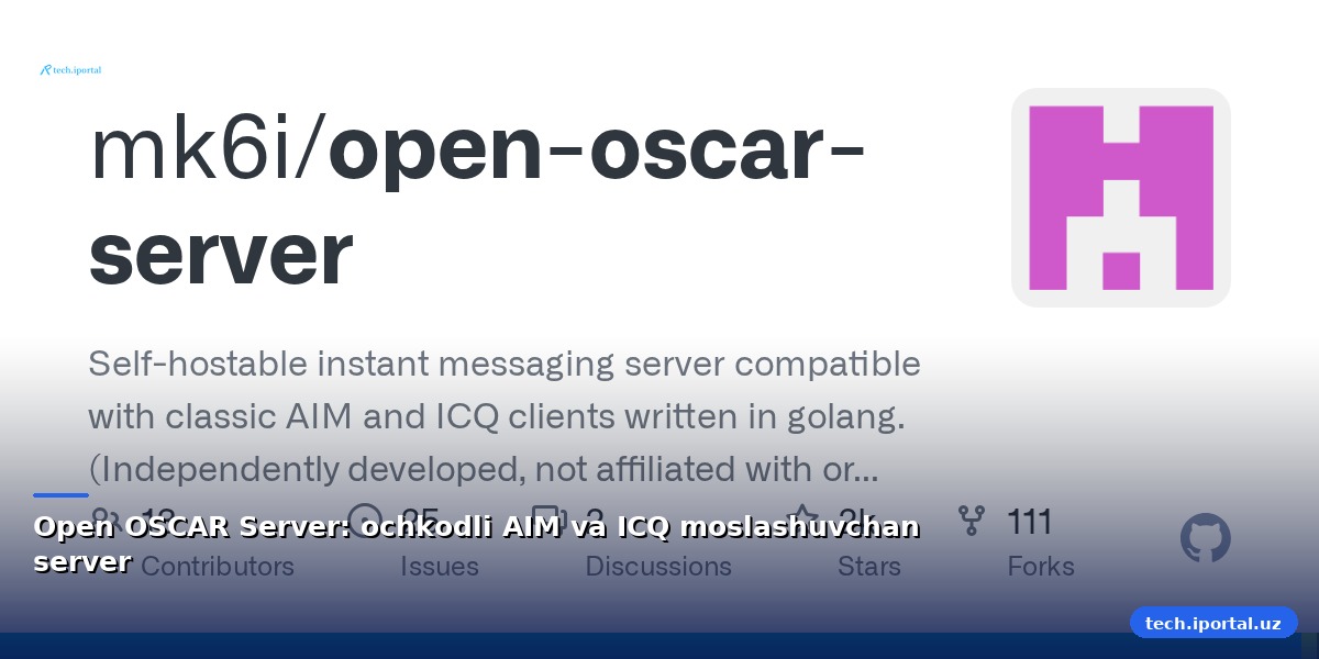 Open OSCAR Server: ochkodli AIM va ICQ moslashuvchan server