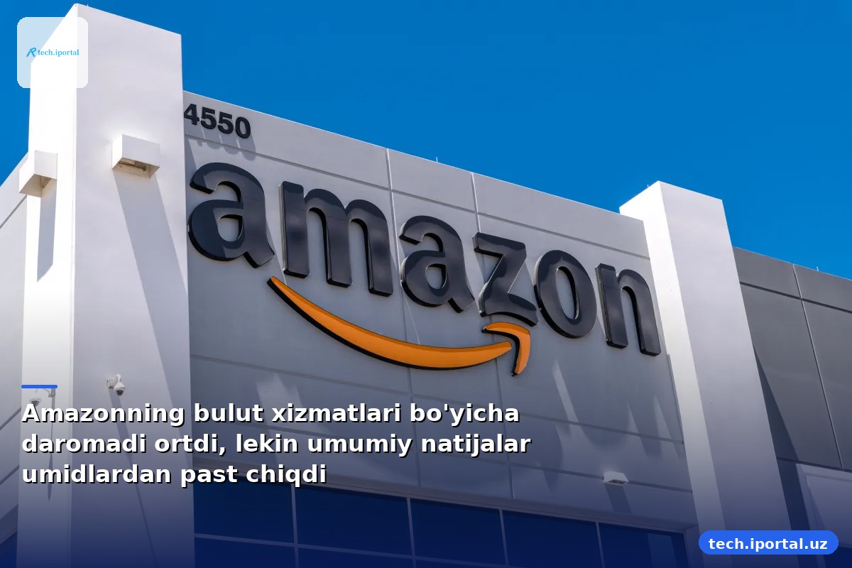 Amazonning bulut xizmatlari bo'yicha daromadi ortdi, lekin umumiy natijalar umidlardan past chiqdi