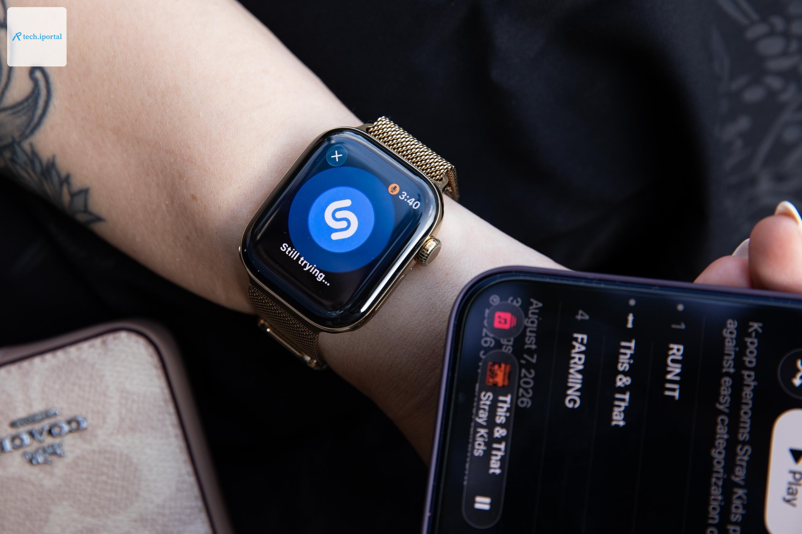 The improved Shazam works in the Smart Stack. Here, Shazam is battling against ambient noise from a helicopter. Shazam did not win.