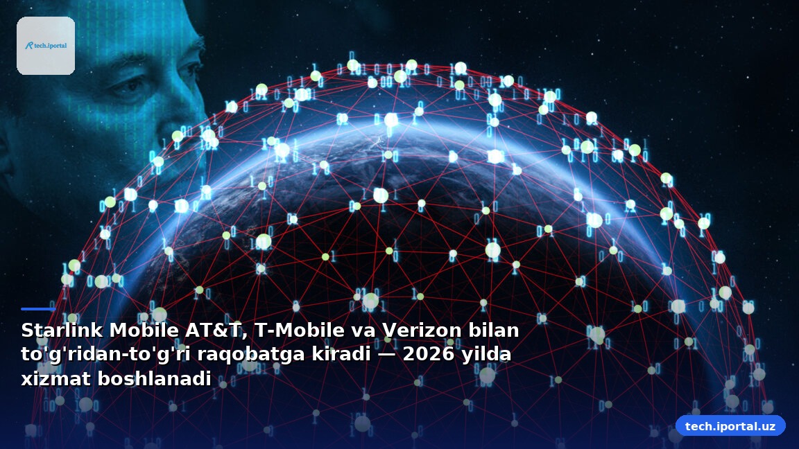 Starlink Mobile AT&T, T-Mobile va Verizon bilan to'g'ridan-to'g'ri raqobatga kiradi — 2026 yilda xizmat boshlanadi
