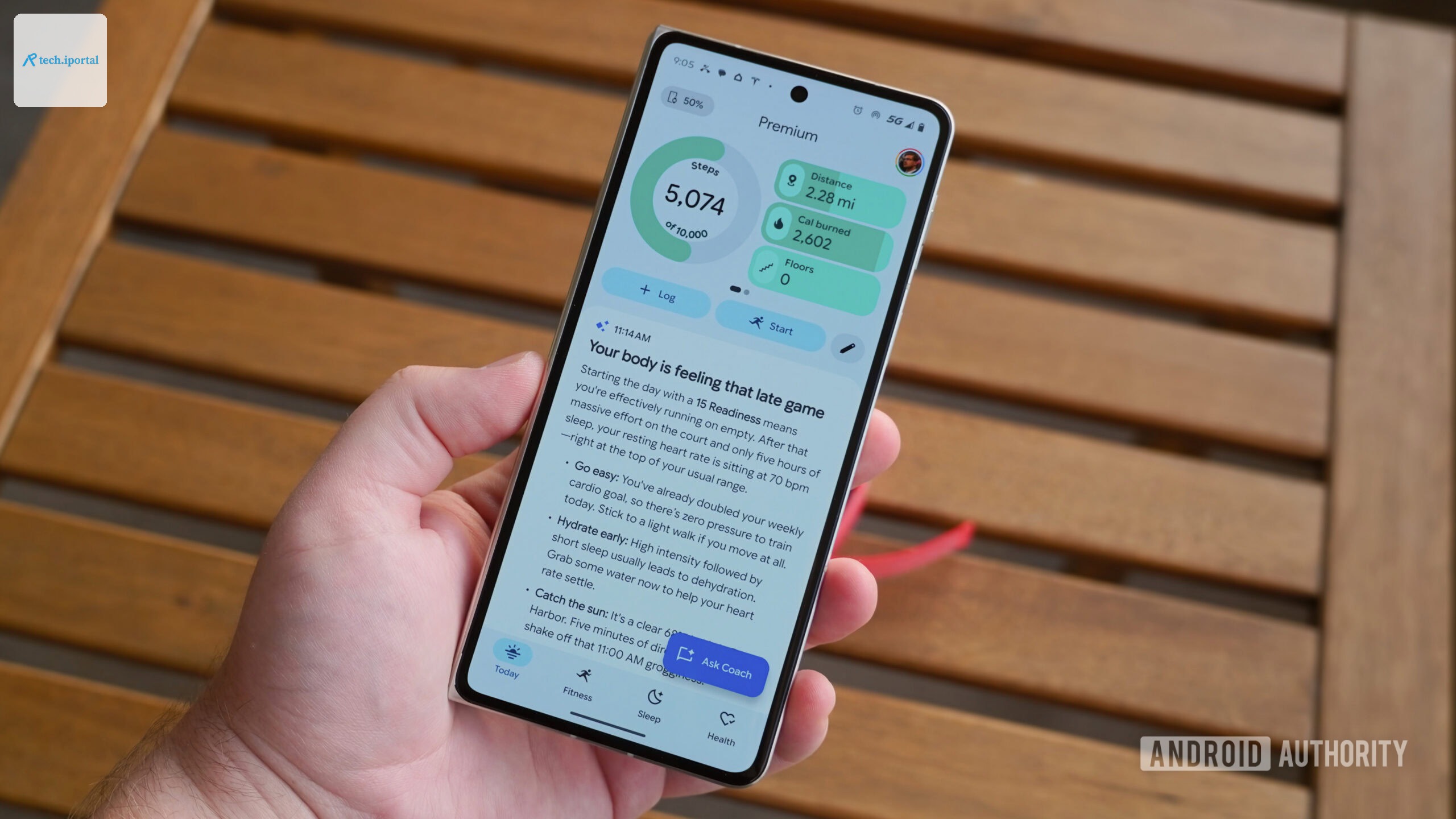 The homepage in the Google Health app.