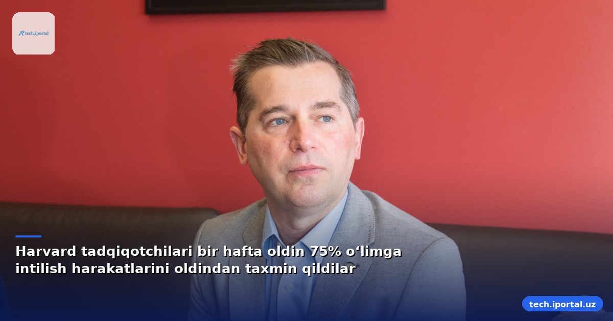 Harvard tadqiqotchilari bir hafta oldin 75% o‘limga intilish harakatlarini oldindan taxmin qildilar