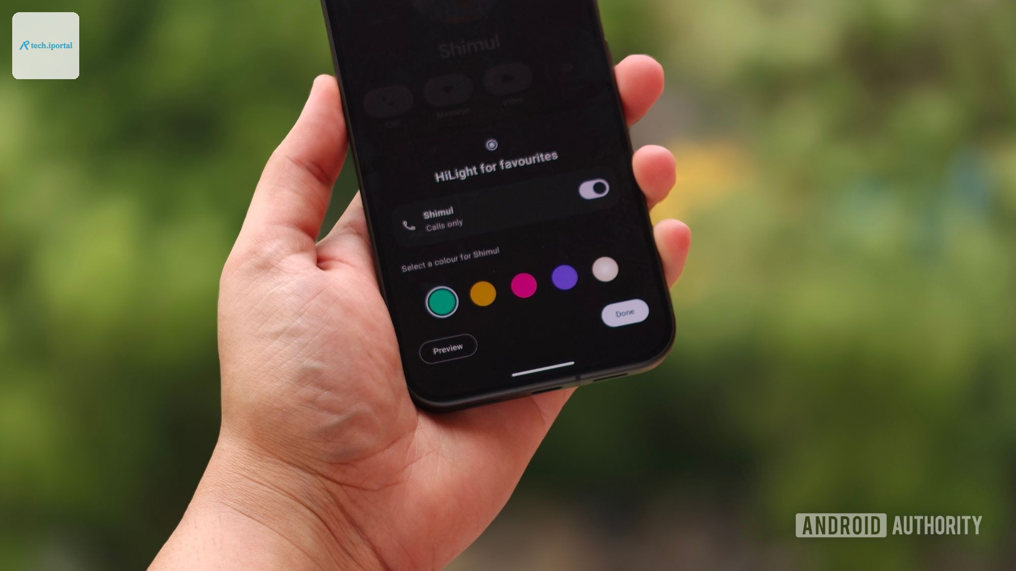 HiLight for favorites custom colors to choose from on Google Pixel 11 Pro XL