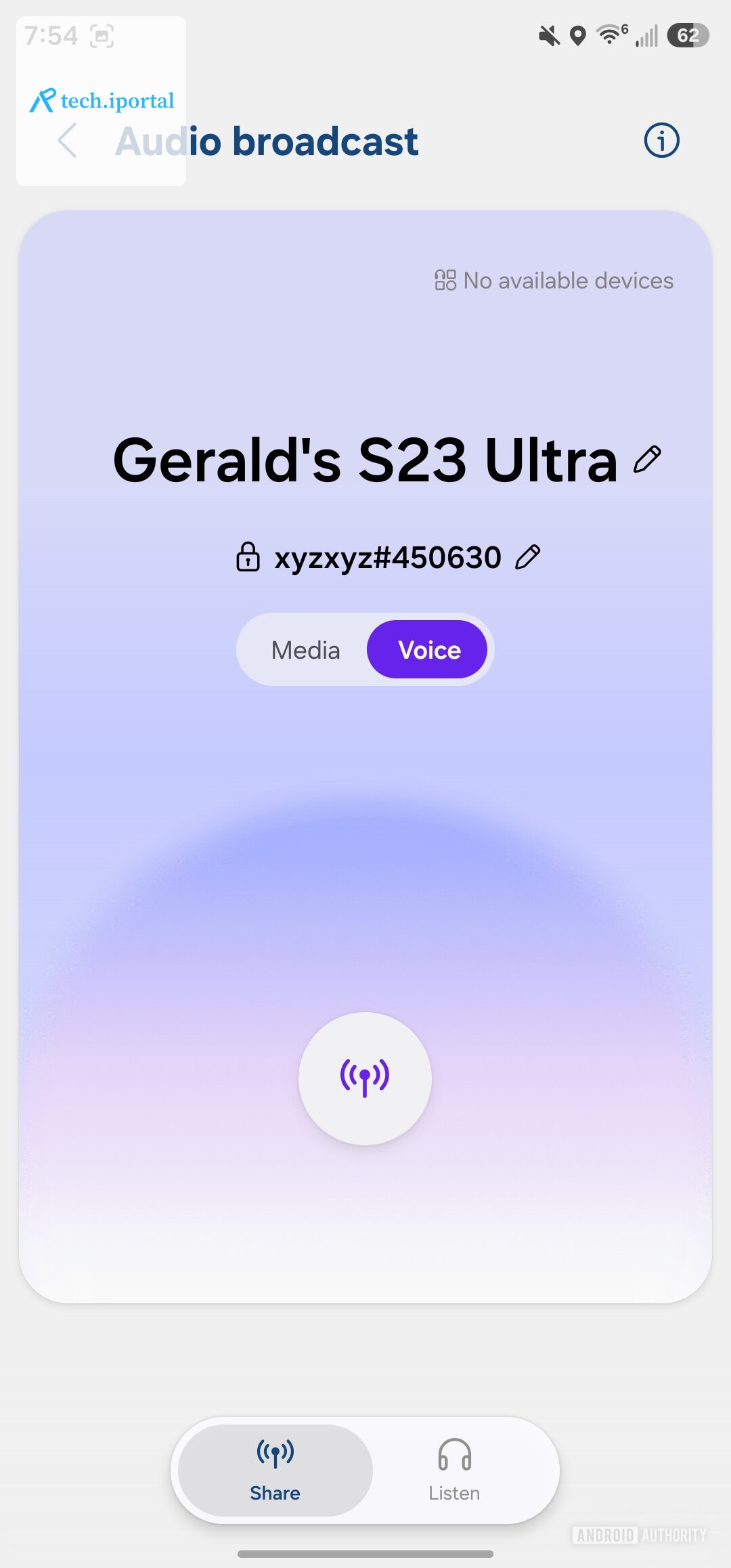 Samsung audio broadcast with voice 1