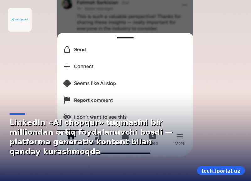 LinkedIn «AI chopqur» tugmasini bir milliondan ortiq foydalanuvchi bosdi — platforma generativ kontent bilan qanday kurashmoqda