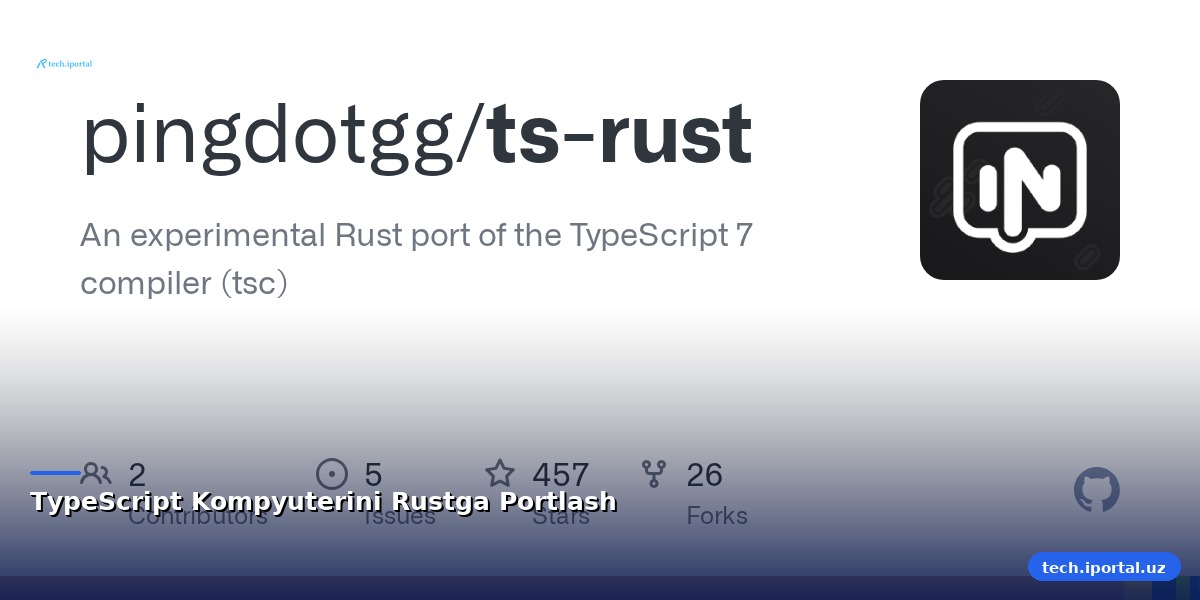 TypeScript Kompyuterini Rustga Portlash