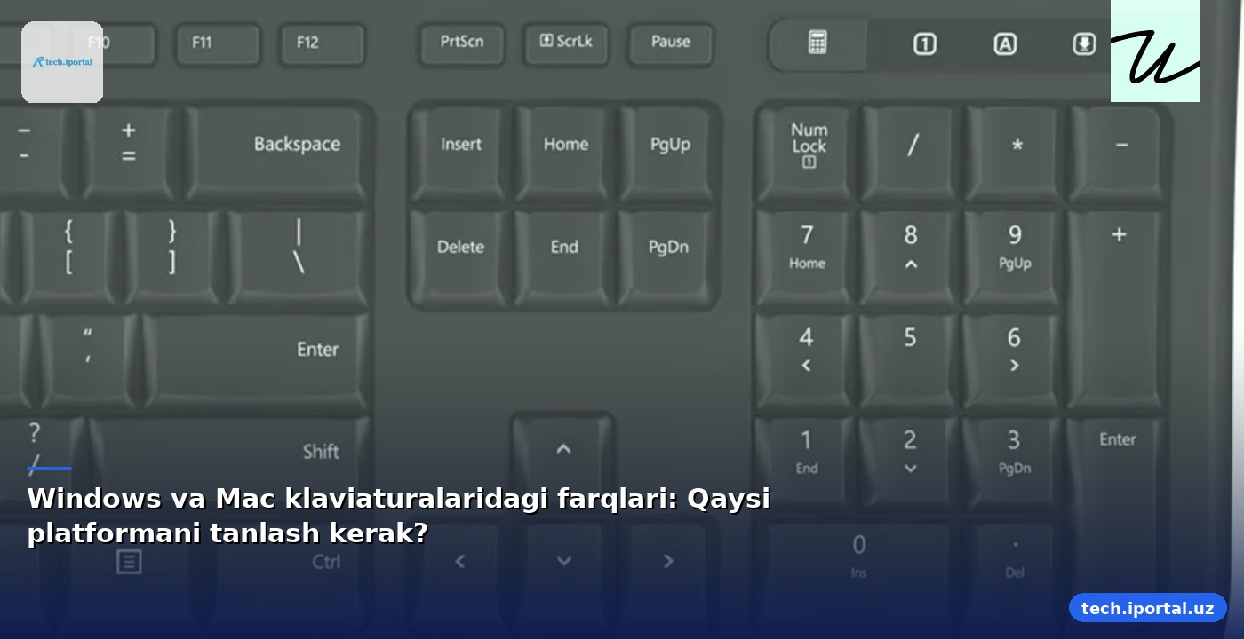 Windows va Mac klaviaturalaridagi farqlari: Qaysi platformani tanlash kerak?