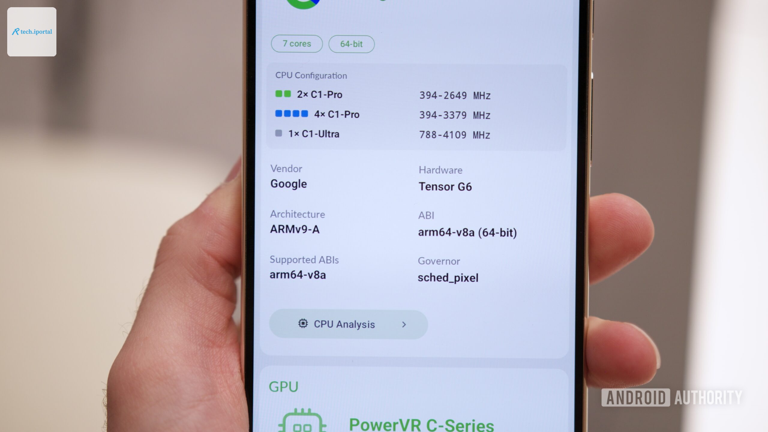 DevCheck app showing Tensor G6 information on the Google Pixel 11 Pro XL.