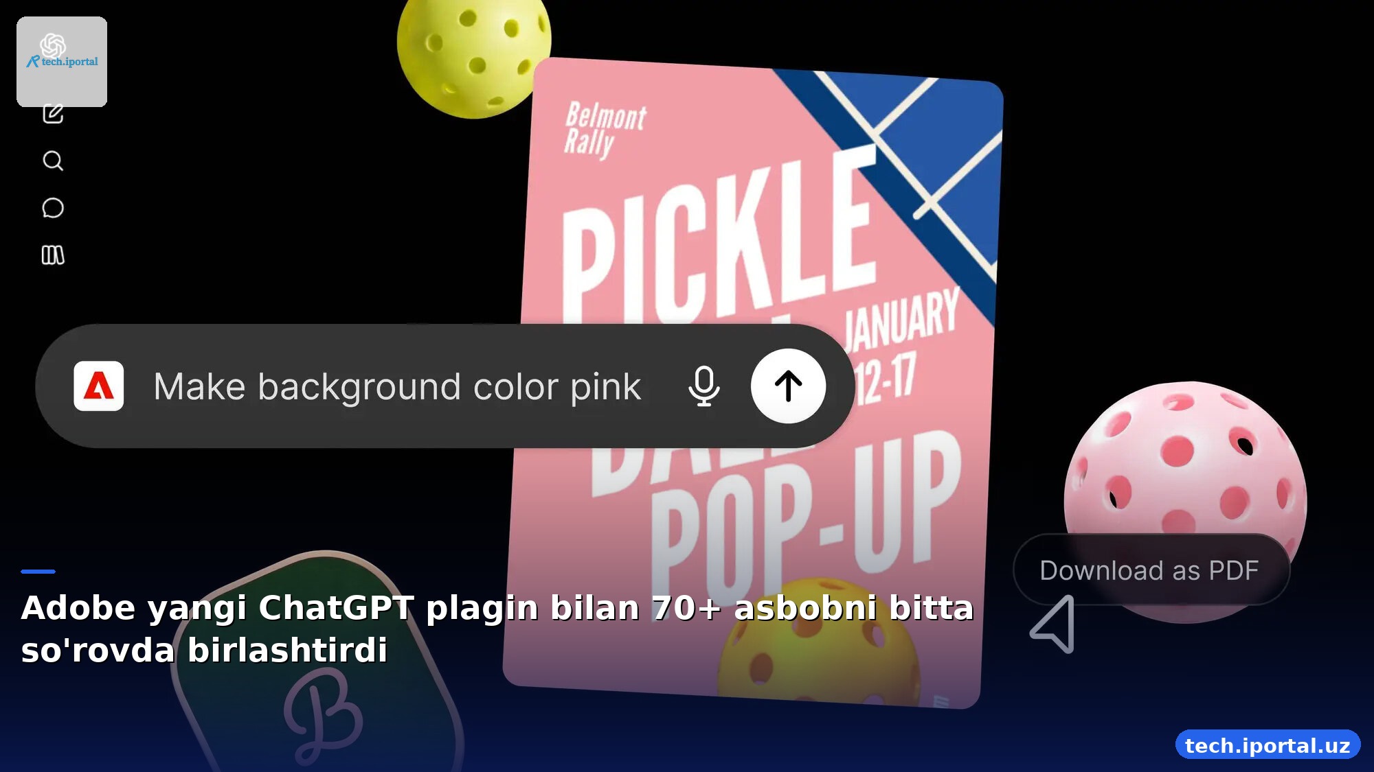 Adobe yangi ChatGPT plagin bilan 70+ asbobni bitta so'rovda birlashtirdi