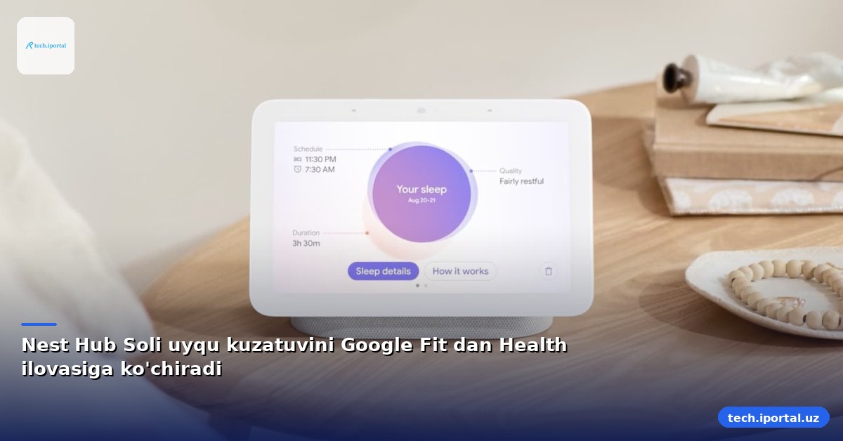 Nest Hub Soli uyqu kuzatuvini Google Fit dan Health ilovasiga ko'chiradi