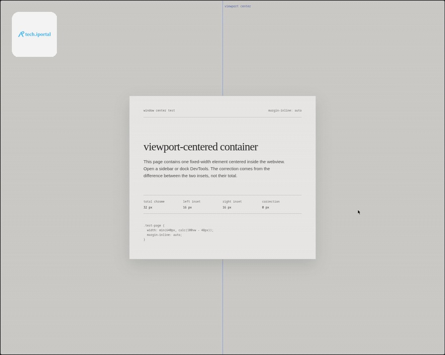 the extension moving the div to the window center as the sidebar opens
