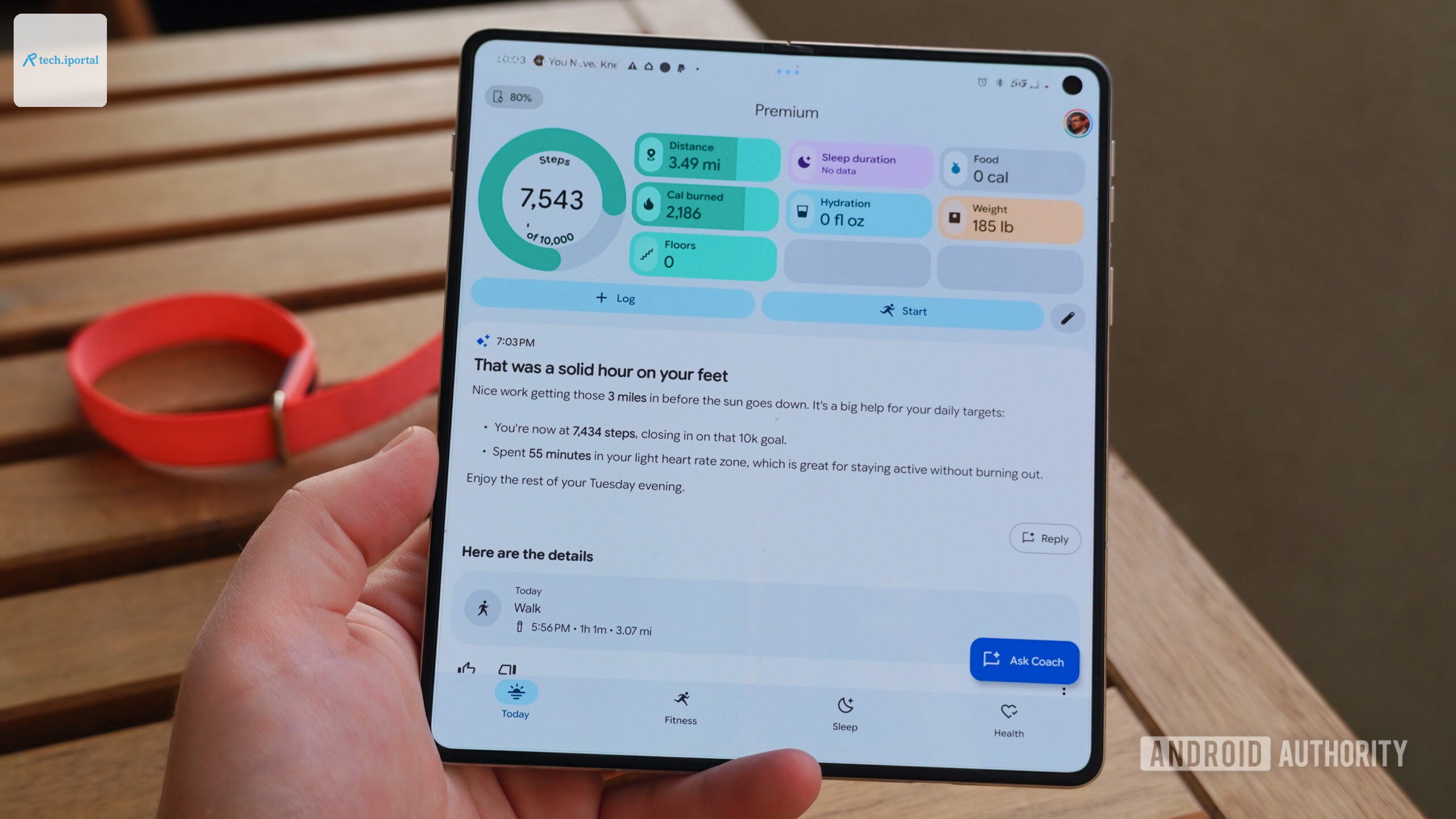 A summary in the Google Health app.