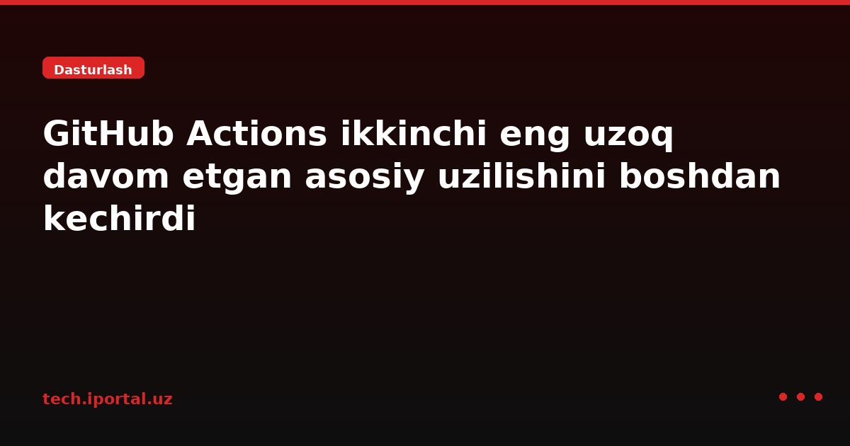 GitHub Actions ikkinchi eng uzoq davom etgan asosiy uzilishini boshdan kechirdi
