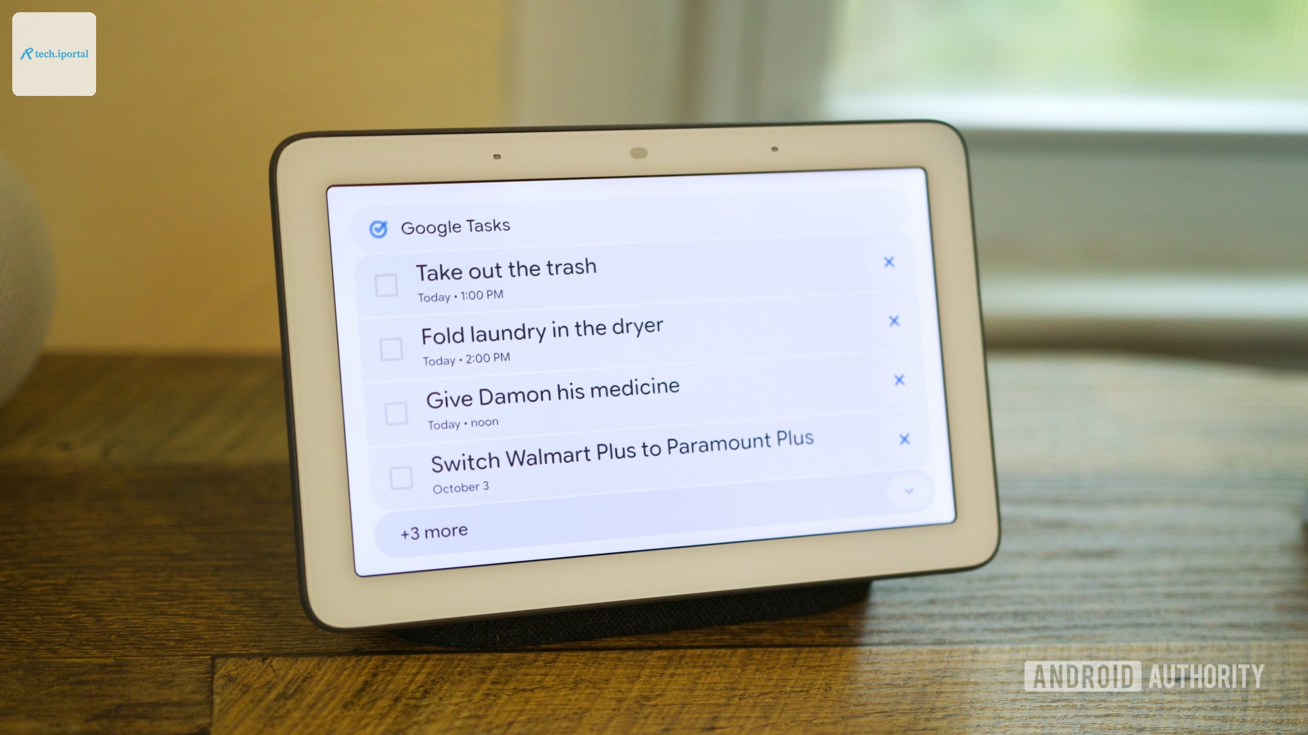 Google Tasks reminder on a Nest Hub.
