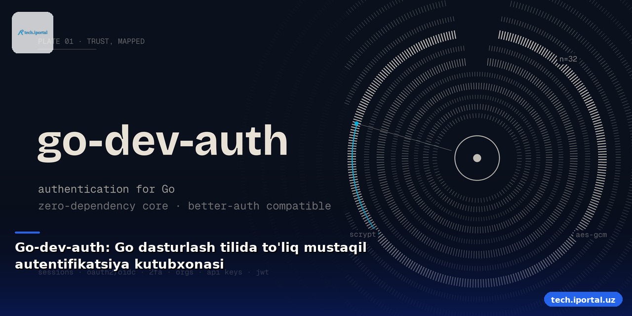Go-dev-auth: Go dasturlash tilida to'liq mustaqil autentifikatsiya kutubxonasi