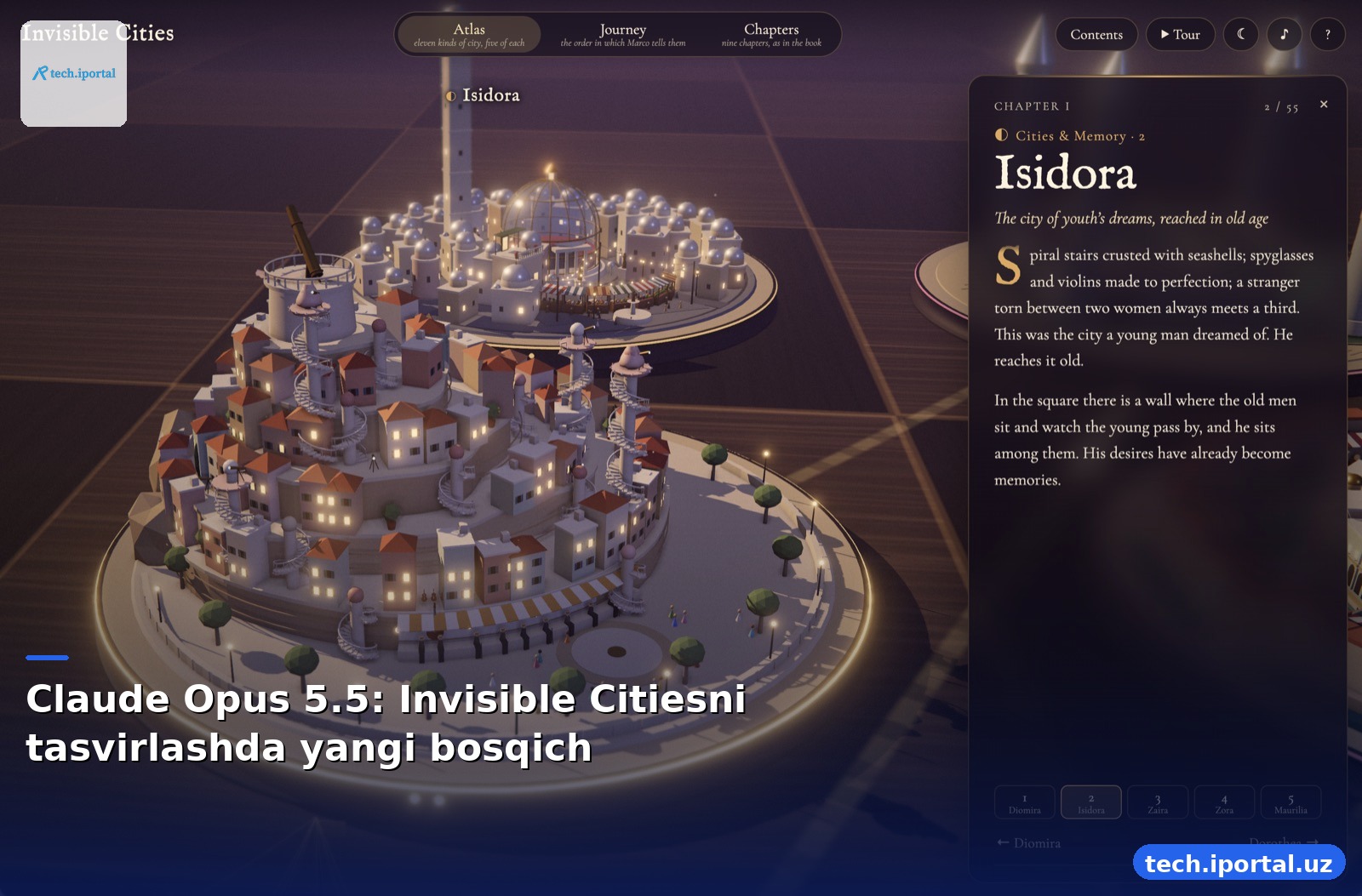 Claude Opus 5.5: Invisible Citiesni tasvirlashda yangi bosqich