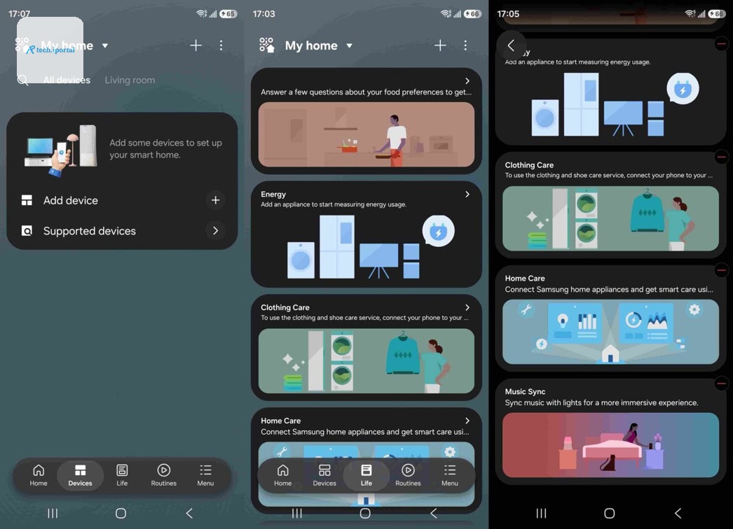 Samsung SmartThings Redesign Devices and Life Tabs