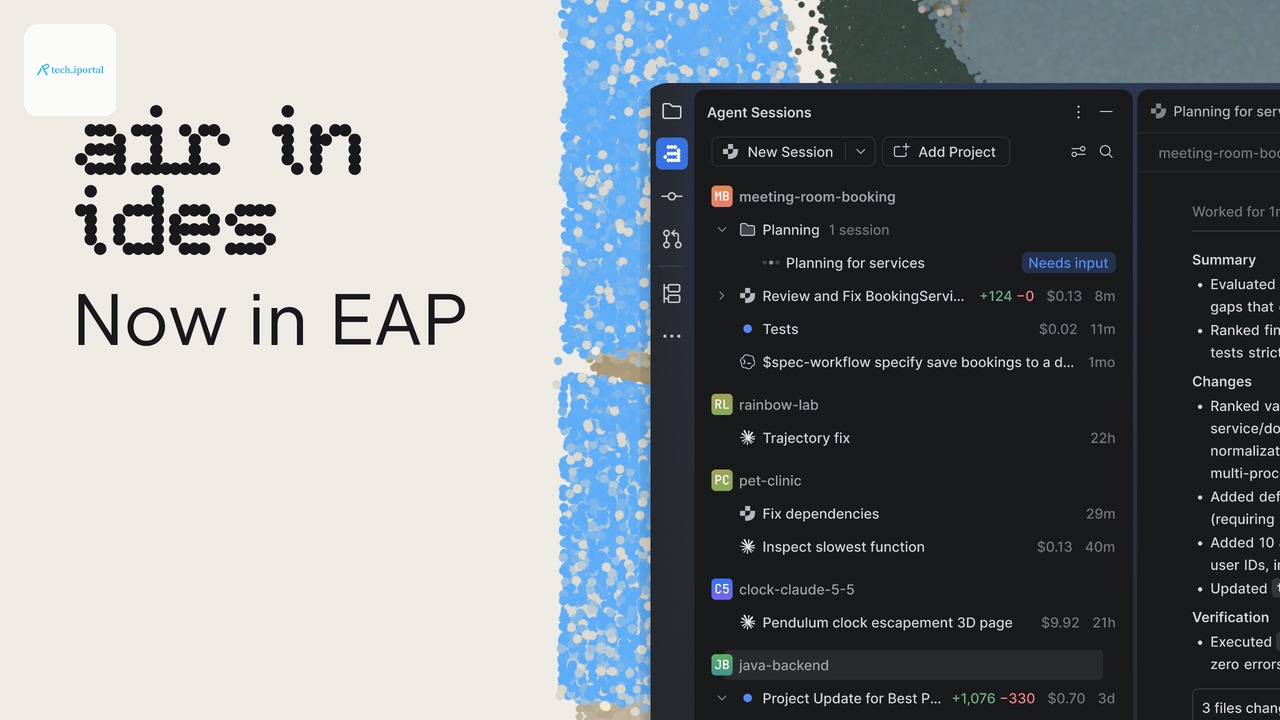 New Air in IDE product being show with multiple agent sessions across sessions and projects