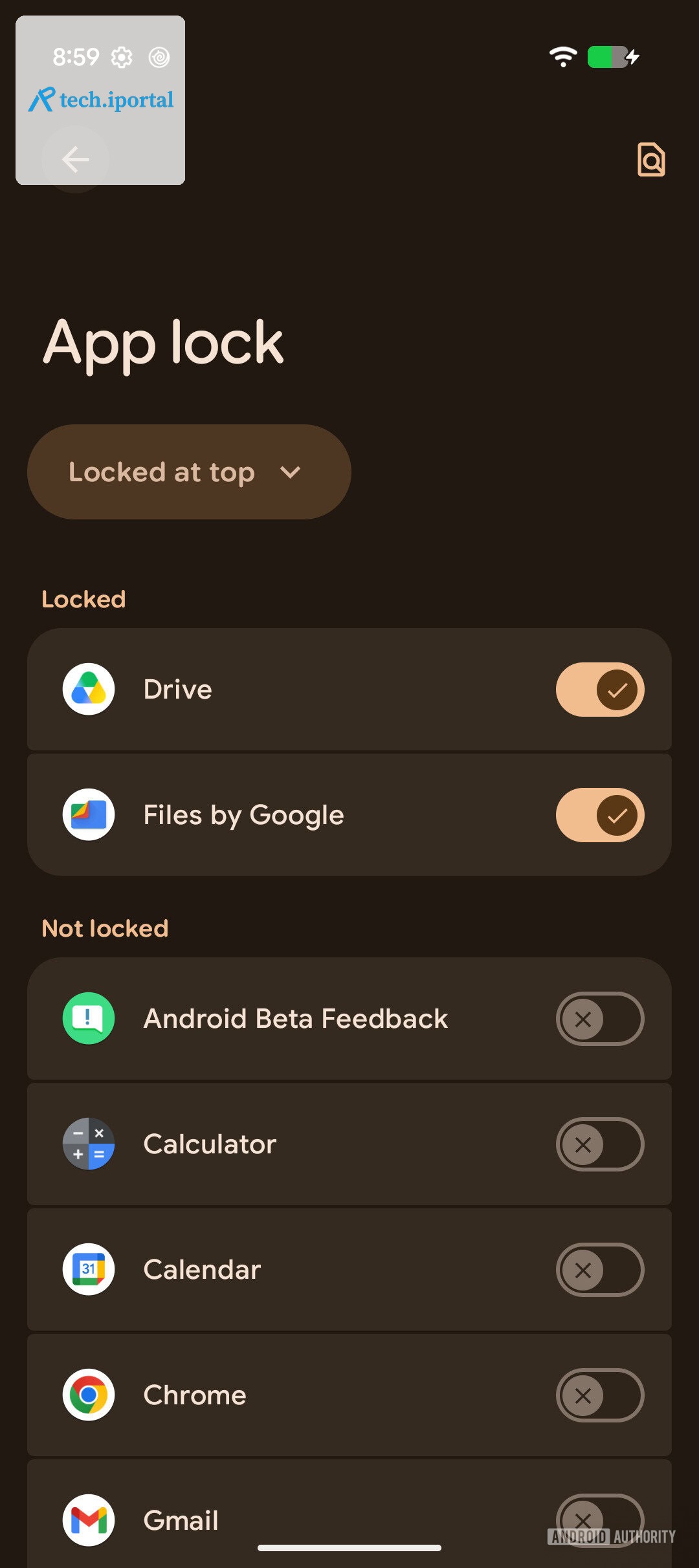 Android Canary 2608 app lock feature AssembleDebug 3