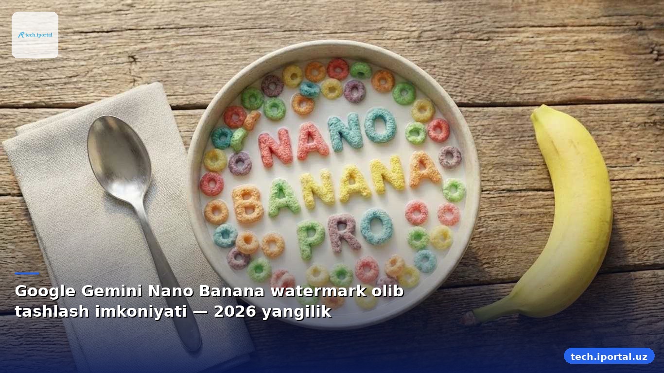 Google Gemini Nano Banana watermark olib tashlash imkoniyati — 2026 yangilik