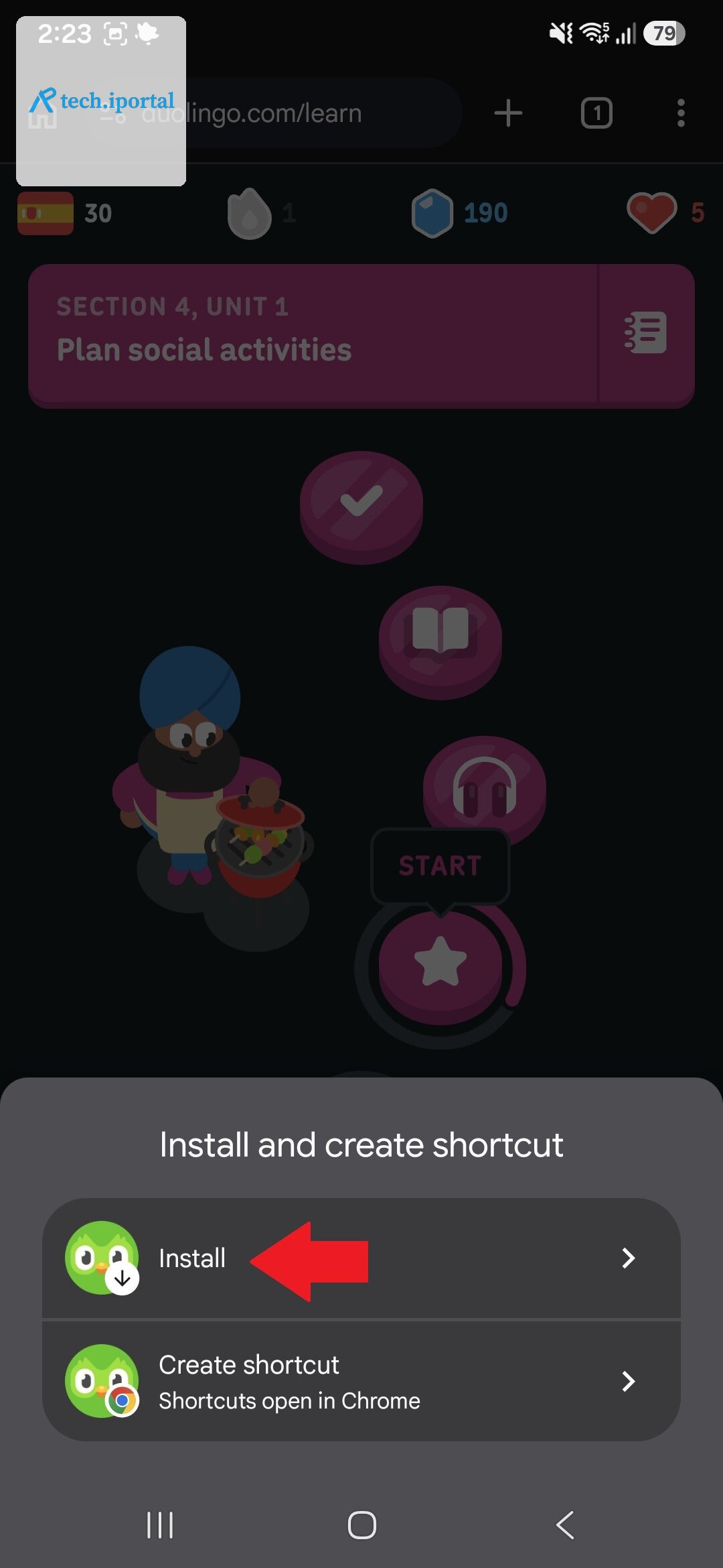 Duolingo Install Web App 3