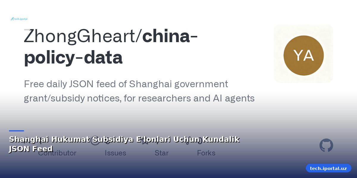 Shanghai Hukumat Subsidiya E'lonlari Uchun Kundalik JSON Feed