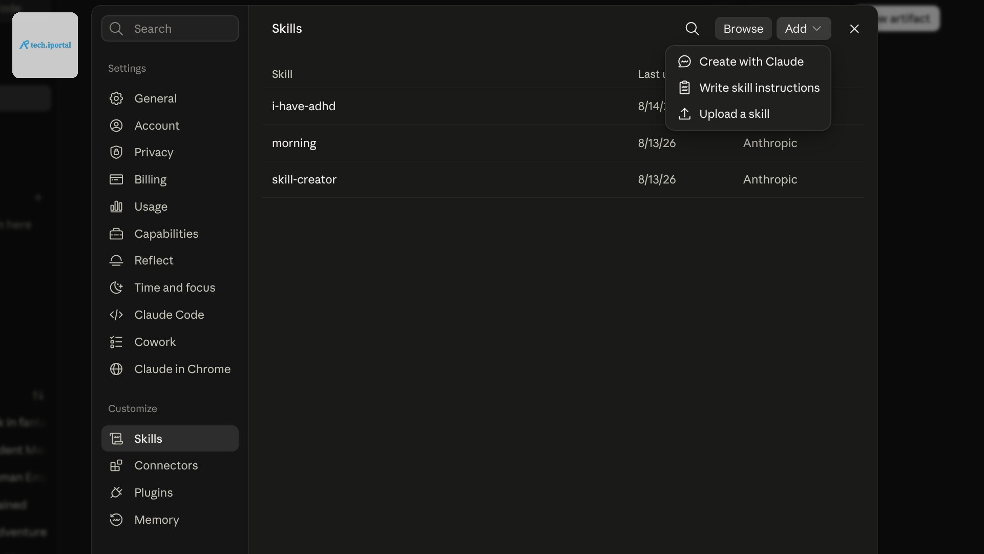 i have adhd skill install