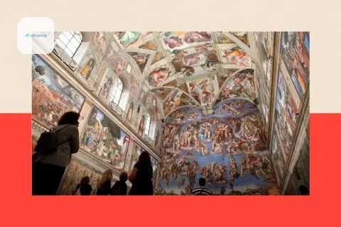 Getty Images Visitors view the Sistine Chapel frescoes at the Vatican Museums on June 01, 2020 in Vatican City, Vatican.