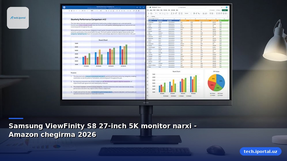 Samsung ViewFinity S8 27‑inch 5K monitor narxi - Amazon chegirma 2026