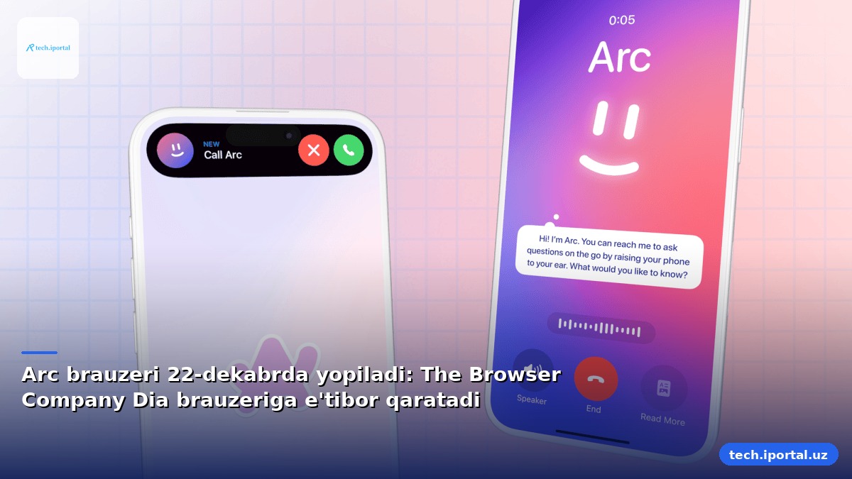 Arc brauzeri 22-dekabrda yopiladi: The Browser Company Dia brauzeriga e'tibor qaratadi