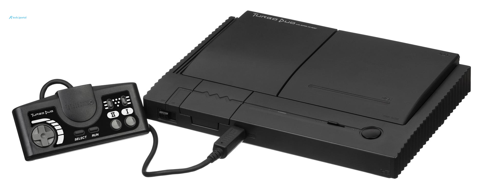 The NEC TurboDuo console with a wired controller connected.