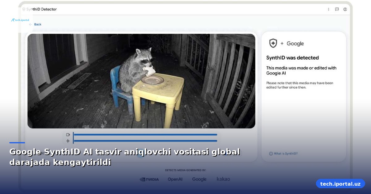 Google SynthID AI tasvir aniqlovchi vositasi global darajada kengaytirildi
