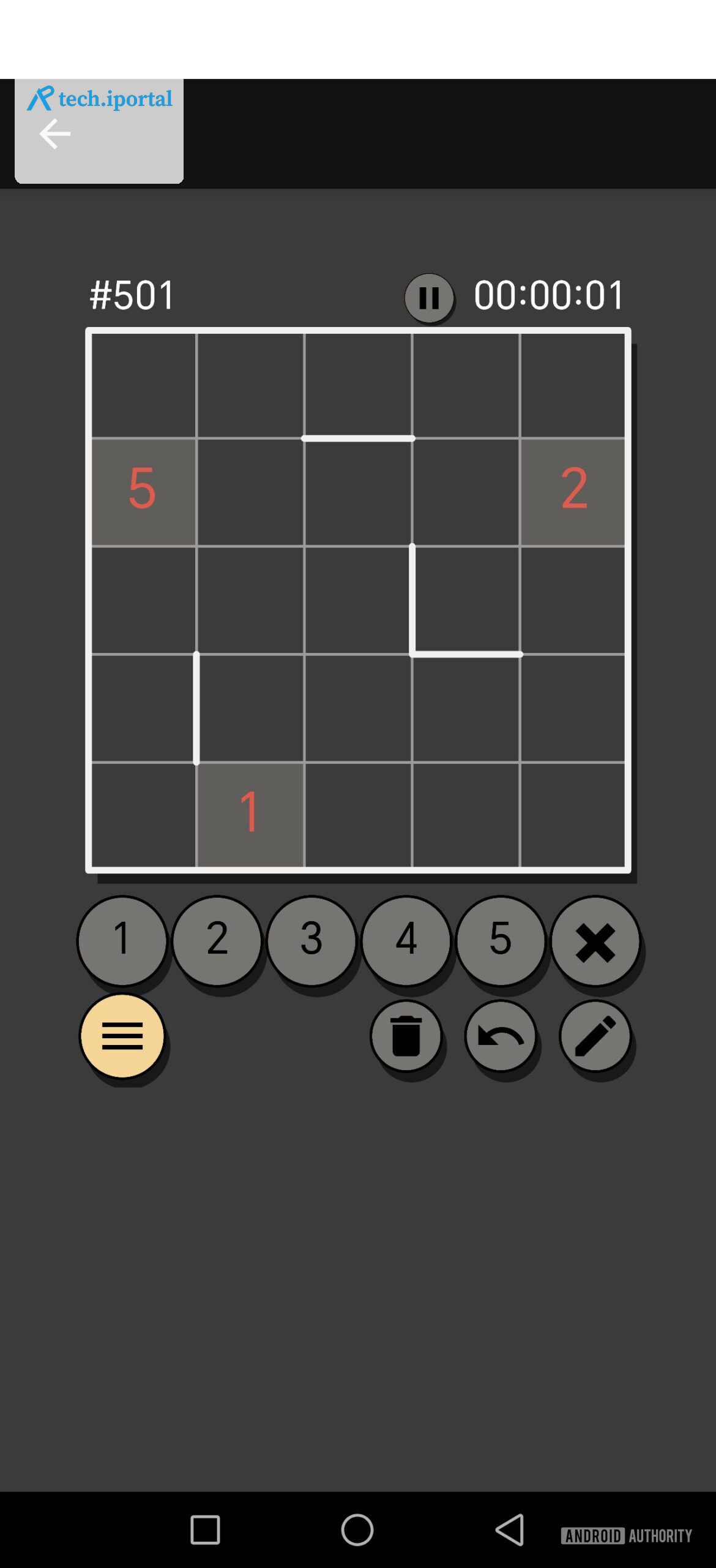 oneup puzzle with no added numbers
