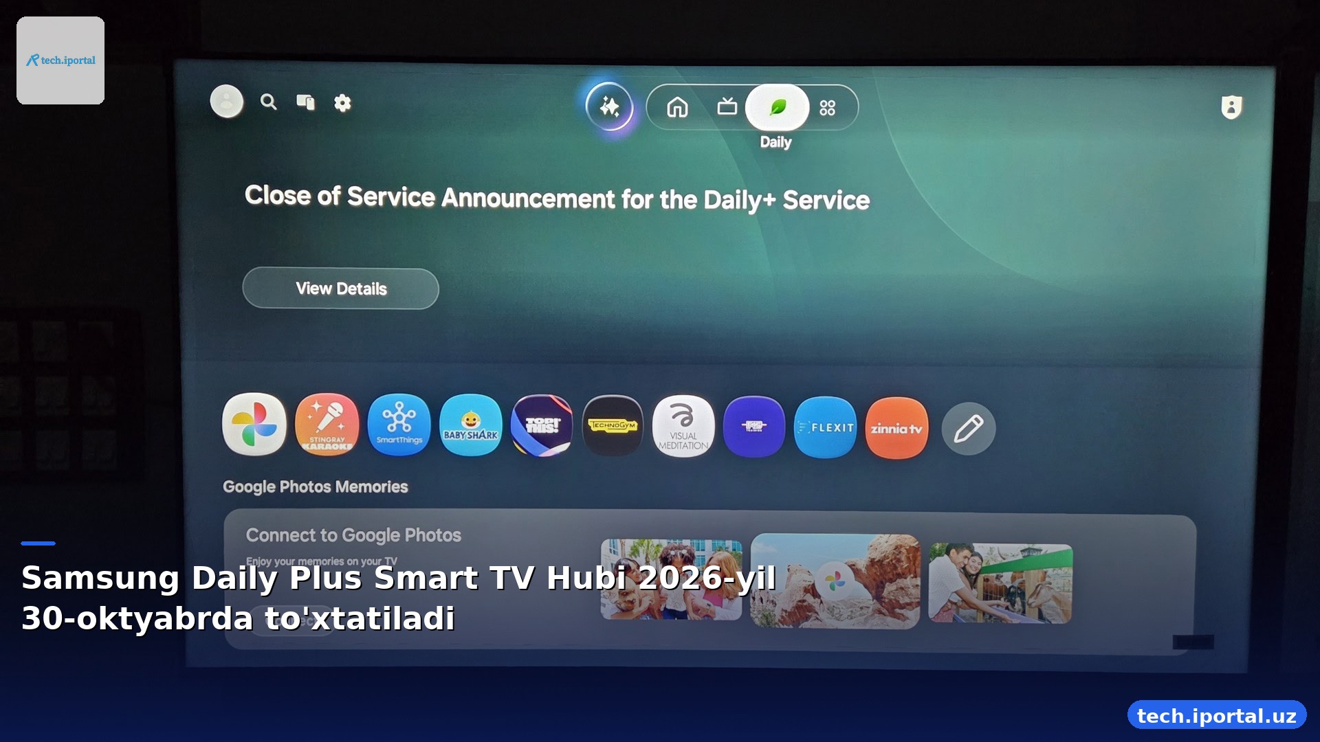 Samsung Daily Plus Smart TV Hubi 2026-yil 30-oktyabrda to'xtatiladi