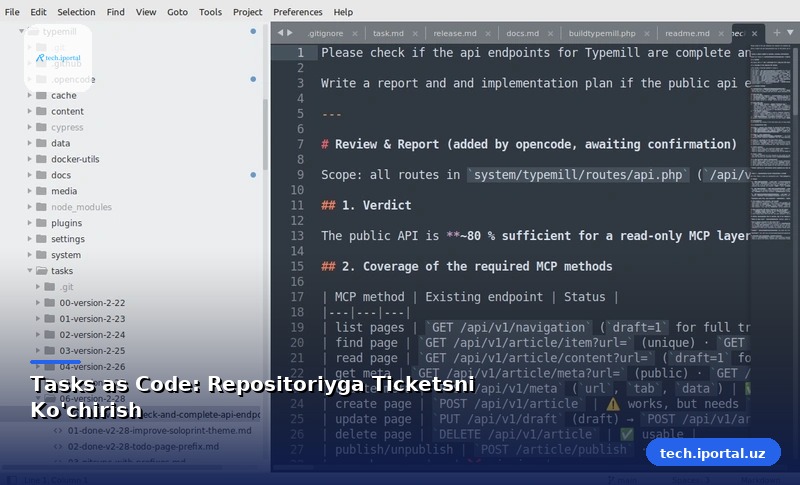Tasks as Code: Repositoriyga Ticketsni Ko'chirish