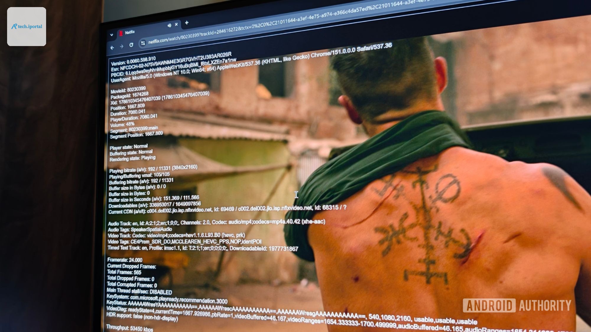 Netflix 4K video stats for confirmation