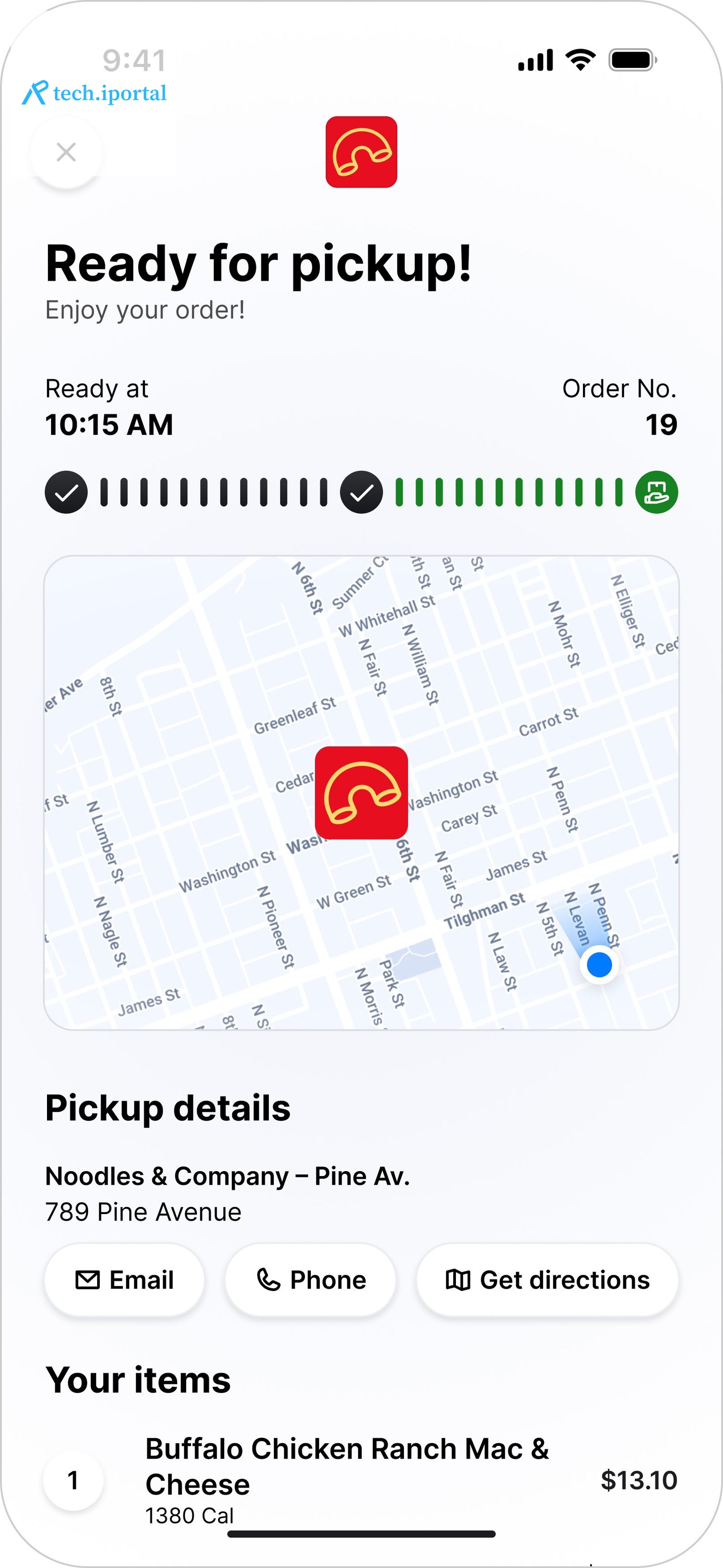 the Olo app showing a map.