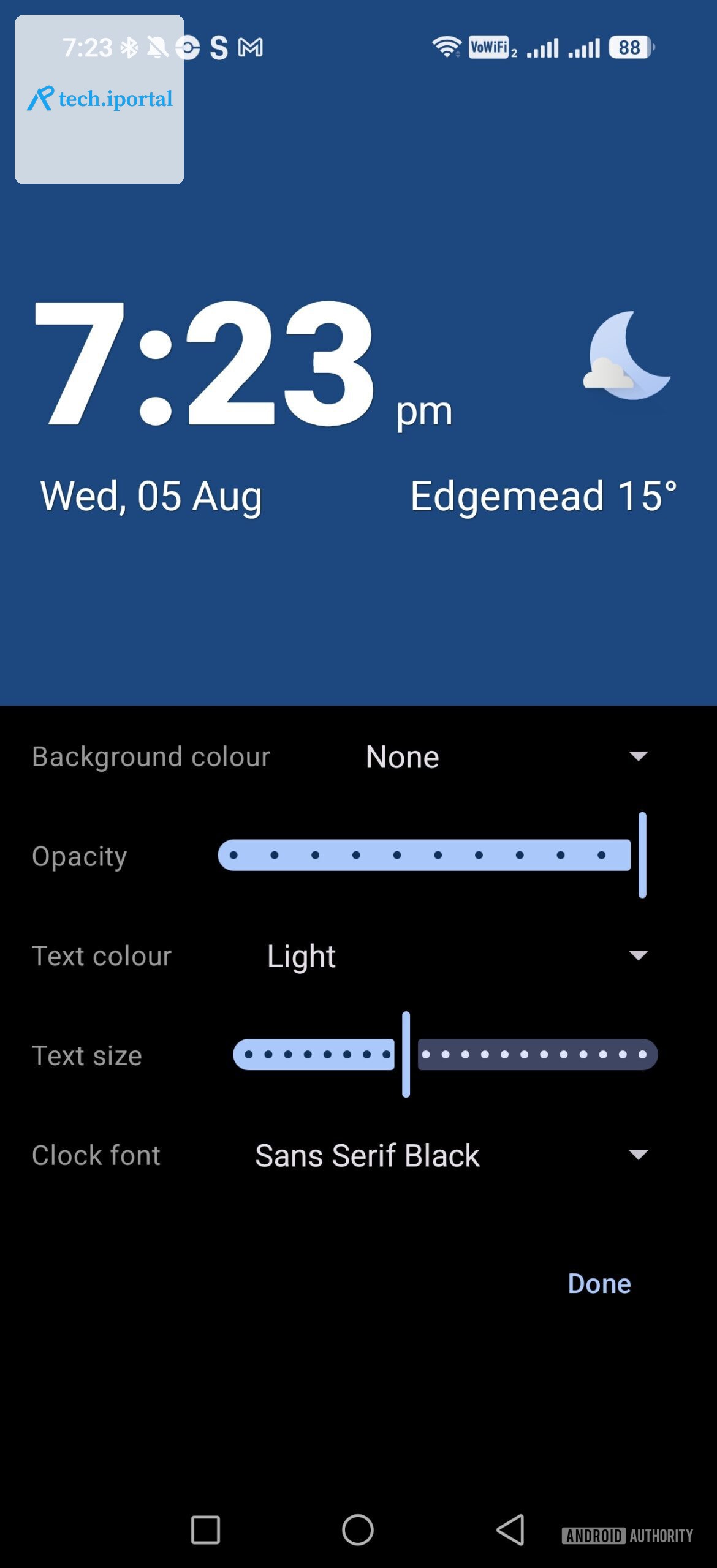 customization options for breezy weather widget
