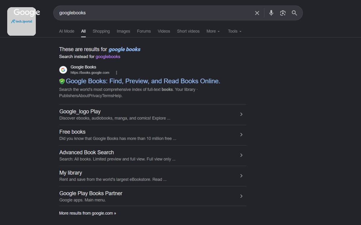 Google Search for Googlebooks 1