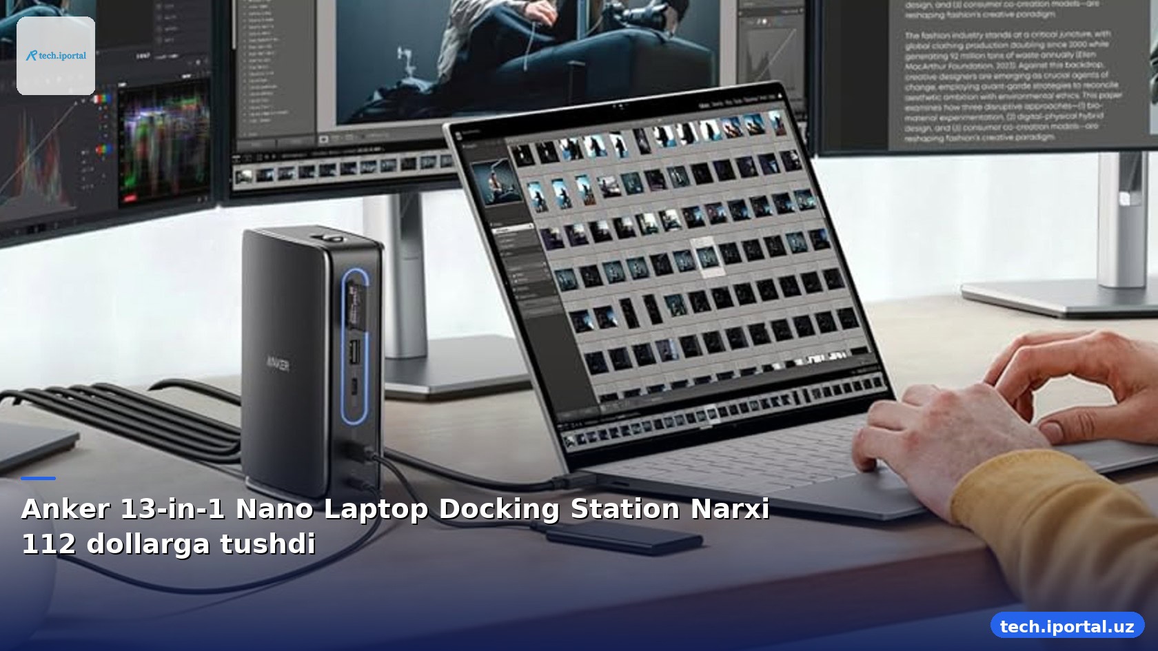 Anker 13-in-1 Nano Laptop Docking Station Narxi 112 dollarga tushdi