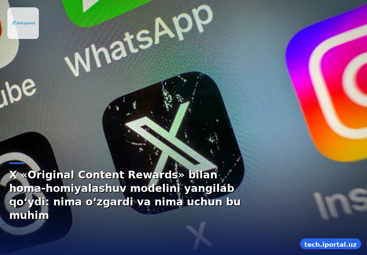 X «Original Content Rewards» bilan homa-homiyalashuv modelini yangilab qo‘ydi: nima o‘zgardi va nima uchun bu muhim