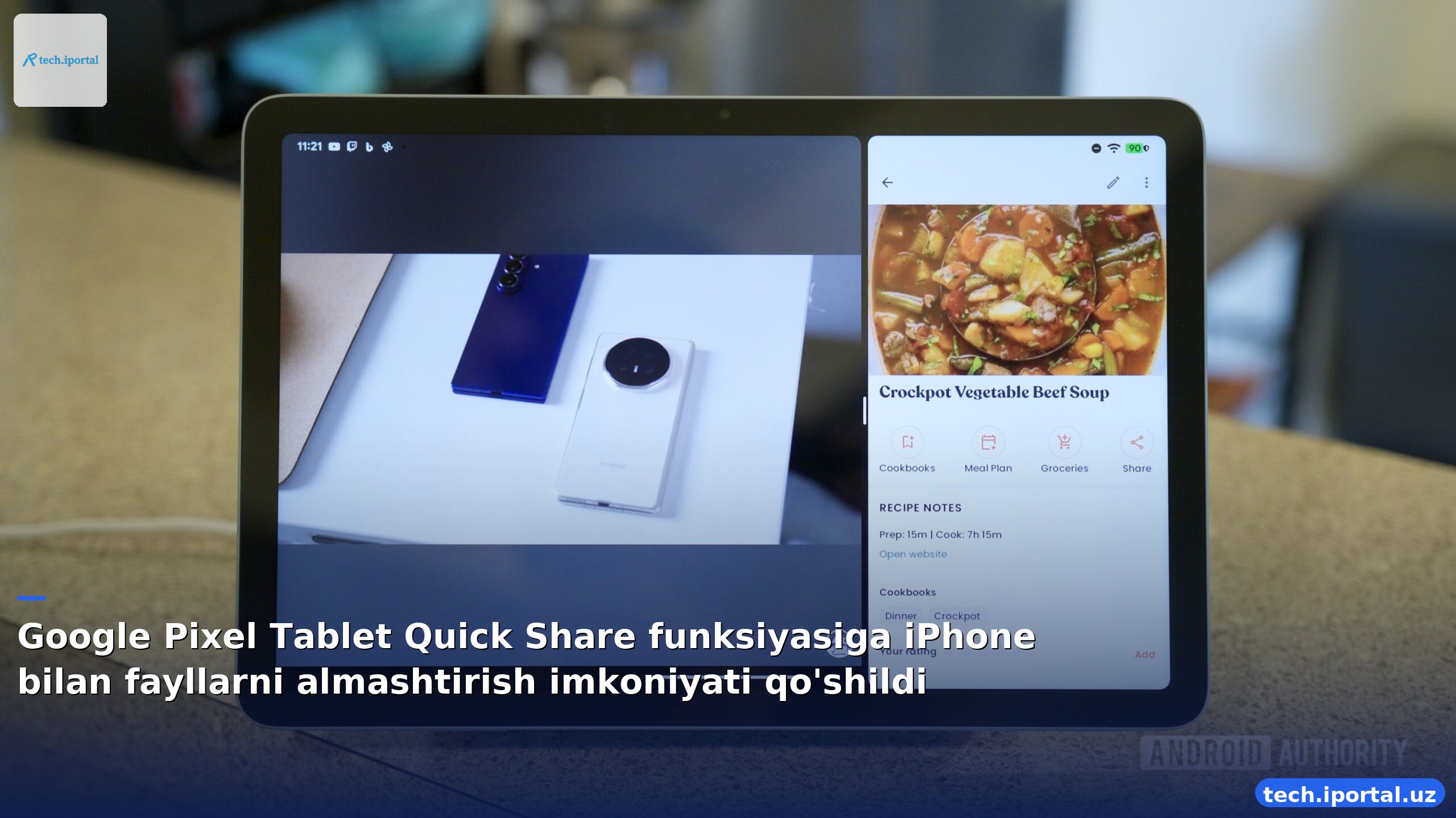 Google Pixel Tablet Quick Share funksiyasiga iPhone bilan fayllarni almashtirish imkoniyati qo'shildi