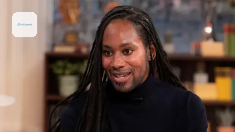 ITV/Shutterstock Jason Arday pictured during a TV interview in March 2023. He wears a black turtle-neck top.